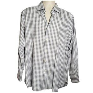 ERMENEGILDO ZEGNA Regular Fit Button- Down Checkered Dress Shirt - Men's 17 1/2